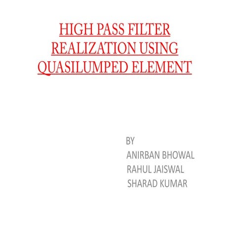 High pass filter