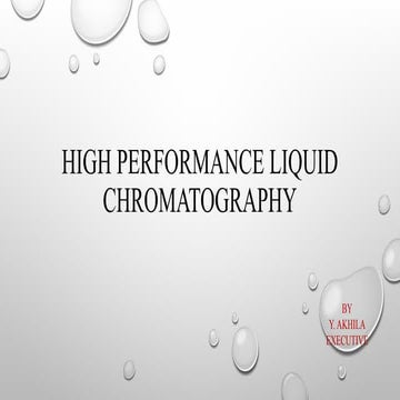 High performance liquid chromatography
