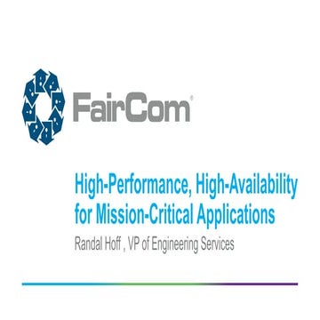 High Performance No+SQL for Mission-critical Applications