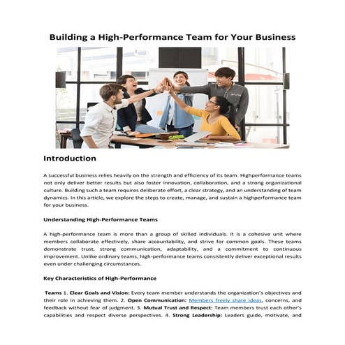 Building a High-Performance Team for Your Business. pdf