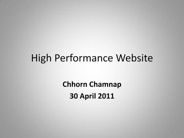 High performance website