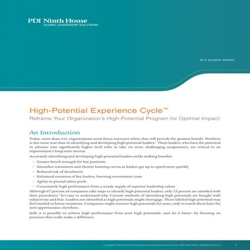 High potentialexperiencecycle glanceseries
