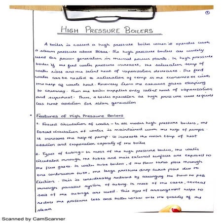 High pressure boilers