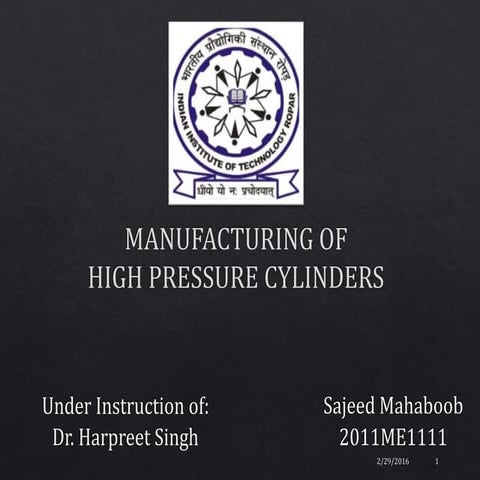 High pressure cylinders