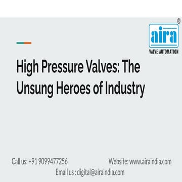 High Pressure Valves The Unsung Heroes of Industry