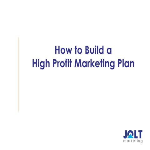 High profit marketing plan webinar