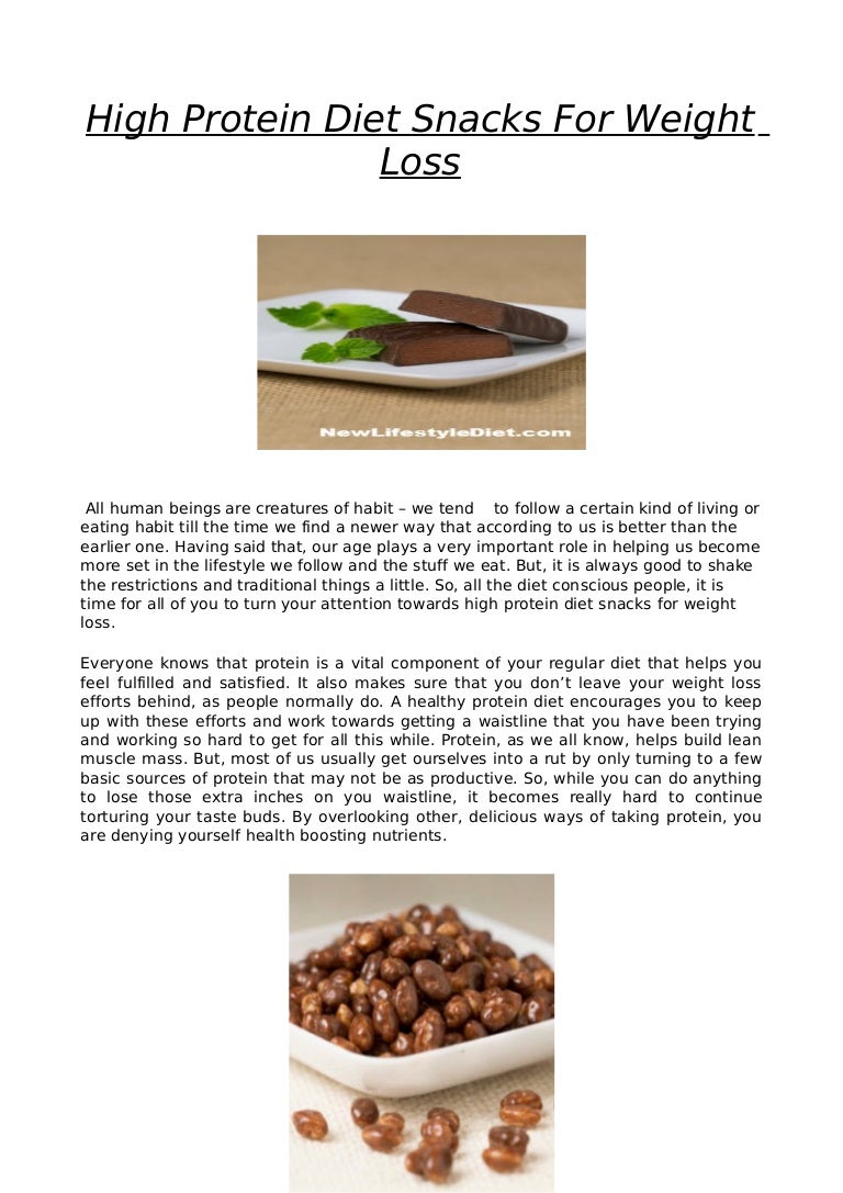 High Protein Diet Snacks For Weight Loss