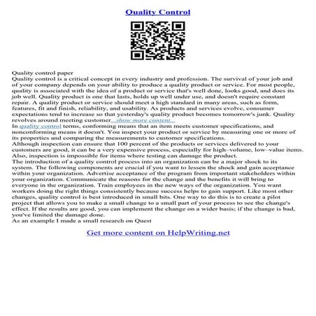 Essay On Quality | PDF
