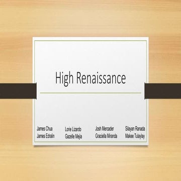 HISTORY: High Renaissance Architecture