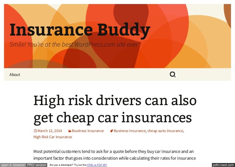 High risk car insurance High risk car insurance