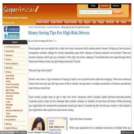 High risk driver insurance