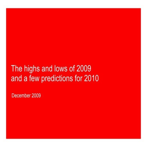 Highs and Lows Of 2009