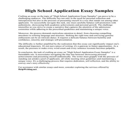 High School Application Essay Samples. FREE 8 School Essay Samples in MS Word...