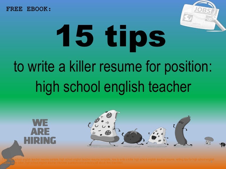 High School English Teacher Resume Sample Pdf Ebook Free Download