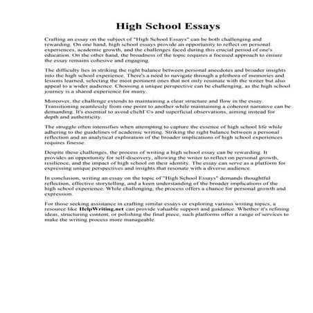 High School Essays.  Narrative essays for high school students. Narrative ess...