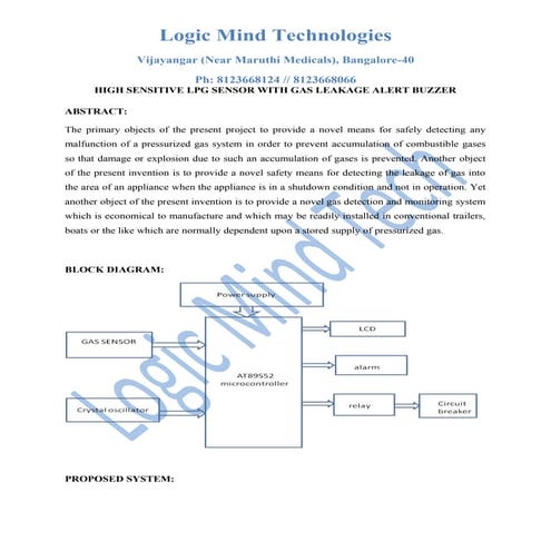 High sensitive lpg sensor with gas leakage alert buzzer