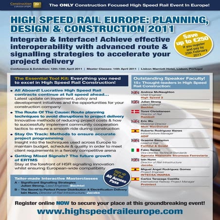 High Speed Rail Europe: Planning, Design & Construction 2011