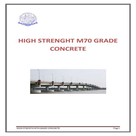 High strength m70 concrete grade