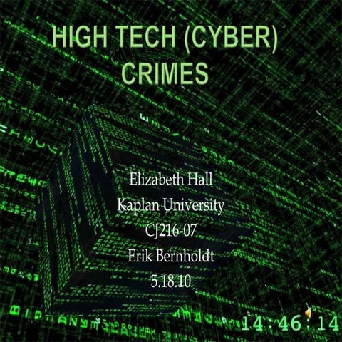 High Tech (Cyber) Crimes