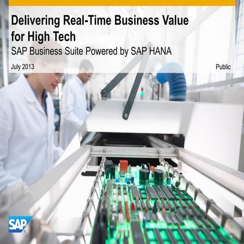 Delivering Real-Time Business Value for High Tech