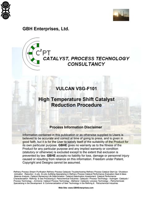 High Temperature Shift Catalyst Red...