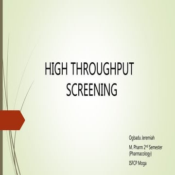 High throughput screening