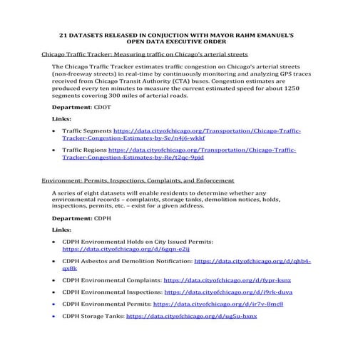 Chicago Dataset Release, December 10, 2012