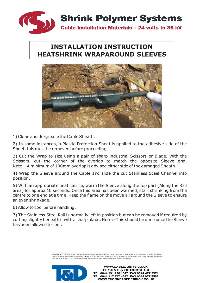 High Voltage (HV) Heat Shrink Cable Sheath Repair Kits (Wraparound Sl…