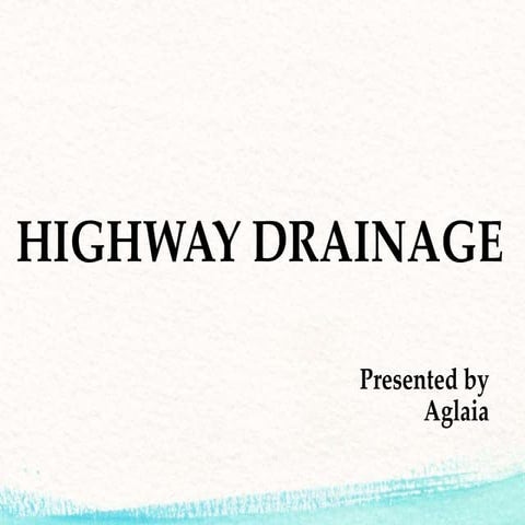 Highway drainage