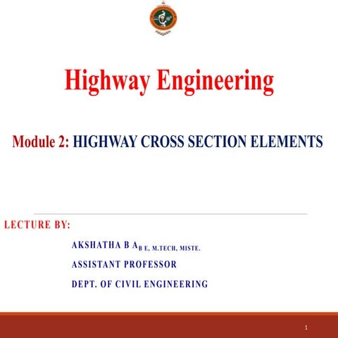 Highway Cross-sectional Elements