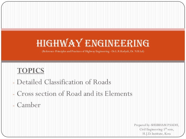 Highway Engineering topics