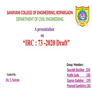 HIGHWAY Engineering IRC 2020 draft PPT  .pptx