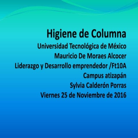 Higiene de columna