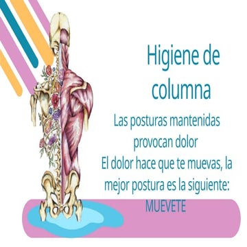 HIGIENE DE COLUMNA y posturas a usar en la vida | PPTX