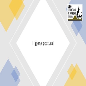 Higiene postural-RIESGO Y PELIGROS BIOMECANICO