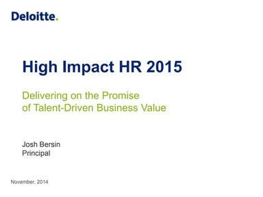 High-Impact HR: Building a Business-Driven HR Organization