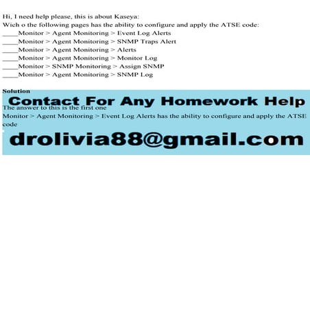 Hi, I need help please, this is about KaseyaWich o the following .pdf