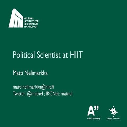Political Scientist at HIIT