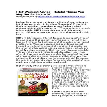 Hiit workout advice