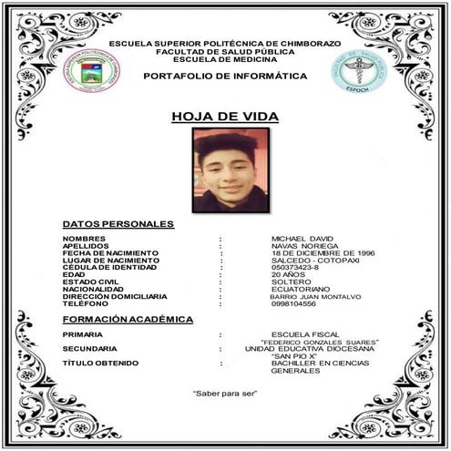 Hija de vida Michael Navas