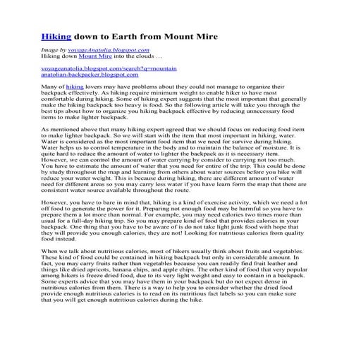 How to prepare for a long distance hiking trip | PDF