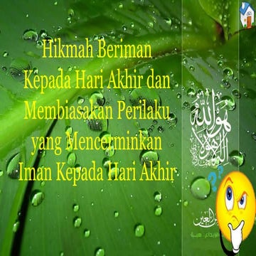 Diantara Manfaat Yang Kita Dapat Ketika Membiasakan Perilaku Toleran Adalah Hikmah beriman kepada hari akhir dan membiasakan perilaku