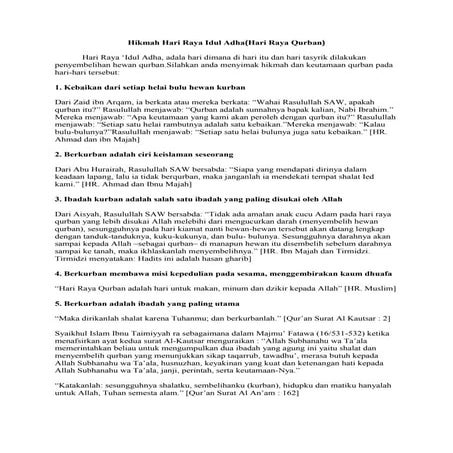 Hikmah hari raya qurban