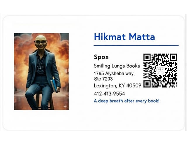 Ms. Hikmat Matta, Smiling Lungs Books Spox