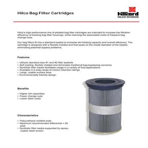 จำหน่าย Hilco Filter cartridges 