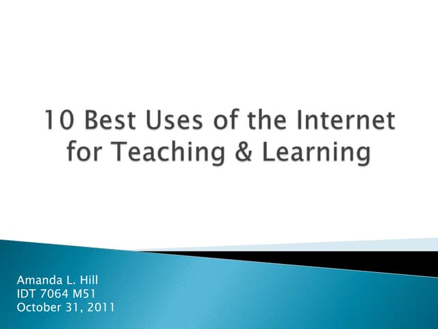 10 best uses of the internet for teaching & learning