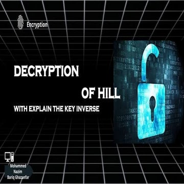 hill cipher.pptx jdfnjkfbkjbwjkrrrrwkfkj | PPTX