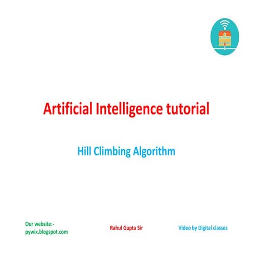 hill climbing algorithm in artificial intelligence