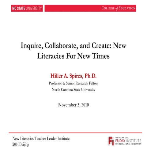 New Literacies Teacher Leader Institute 2010 Beijing