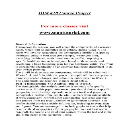 HIM 410  Education Organization - snaptutorial.com